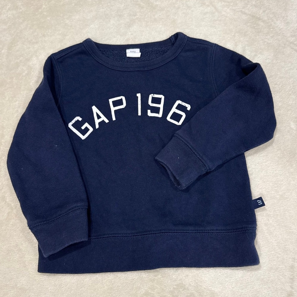 Baby Gap Kids Navy Blue 1969 Logo Fleece Crewneck Sweatshirt 3 Years